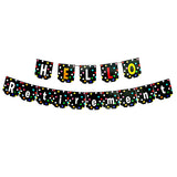 Black polka retirement wall banner with stylish celebration message from Funzoop The Party Shop