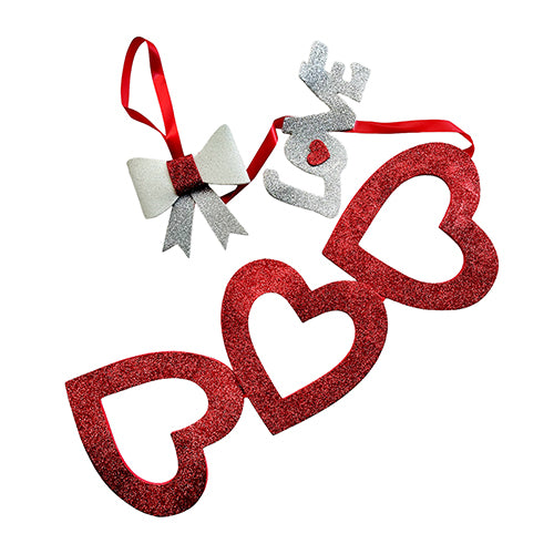 Romantic heart and love party danglers for Valentine's Day décor from Funzoop The Party Shop
