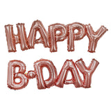 Rose gold Happy Bday foil banner for birthday celebration backdrop decoration from Funzoop The Party Shop