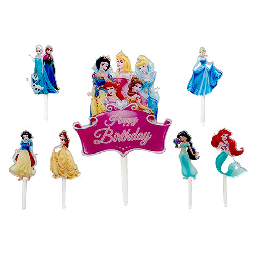 Princess Birthday Paper Cake Topper Set