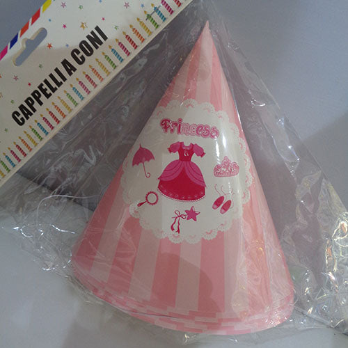 Princess theme party cap pink with colorful princess inspired artwork from Funzoop The Party Shop