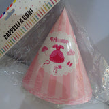 Princess theme party cap pink with colorful princess inspired artwork from Funzoop The Party Shop