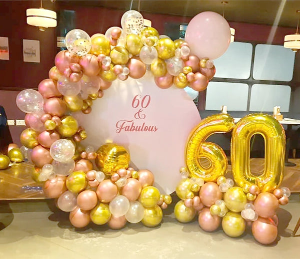 Metallic 60th Birthday Balloon Centerpiece in Gurgaon