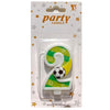 Football Wax Number Cake Candle, Digits 0-9, TWO(2)