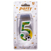 Football Wax Number Cake Candle, Digits 0-9, FIVE (5)