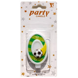 Soccer theme number cake candle with football inspired design for birthday cakes from Funzoop The Party Shop