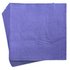 Stack of purple paper party napkins shown folded with a plain design for colour coordinated birthday tables and celebration snack stations.