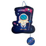 Astronaut theme party pinata shaped like an astronaut on a planet for space birthday celebrations from Funzoop The Party Shop