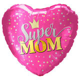 Super Mom heart foil balloon with colorful appreciation design from Funzoop The Party Shop
Heart shaped Super Mom foil balloon for Mother’s Day and birthday decoration from Funzoop The Party Shop
