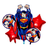 Superman superhero balloon bouquet decoration with comic style foil balloons from Funzoop The Party Shop