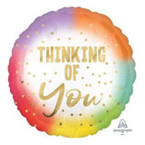 Thinking Of You ombre foil balloon with colorful gradient design from Funzoop The Party Shop
Ombre Thinking Of You helium foil balloon for thoughtful celebration décor from Funzoop The Party Shop
Round heartfelt message foil balloon with ombre print from Funzoop The Party Shop
