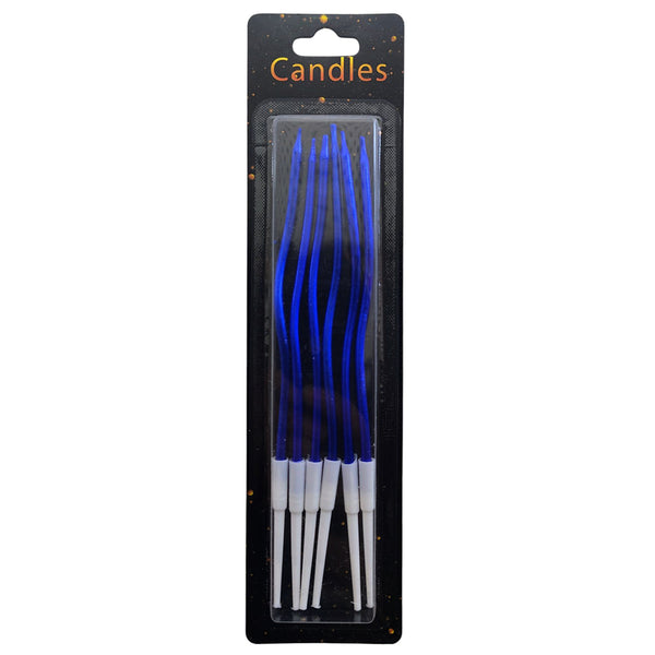 Twisted Spiral Wax Cake Candles, Blue