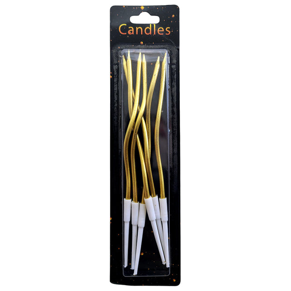 Twisted Spiral Wax Cake Candles, Gold