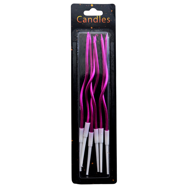Twisted Spiral Wax Cake Candles, Pink