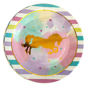 Unicorn Theme Glossy Plate