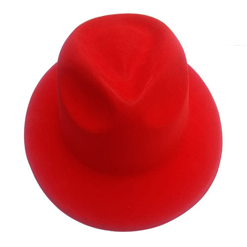 Velvet fabric cone party hat in an assorted bright colour, showing the soft-textured surface of a single birthday headwear accessory.