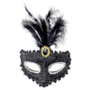 Venetian Party Feather Eye Mask, Assorted Colors, Black by Funzoop