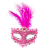 Venetian Party Feather Eye Mask, Assorted Colors, Pink by Funzoop