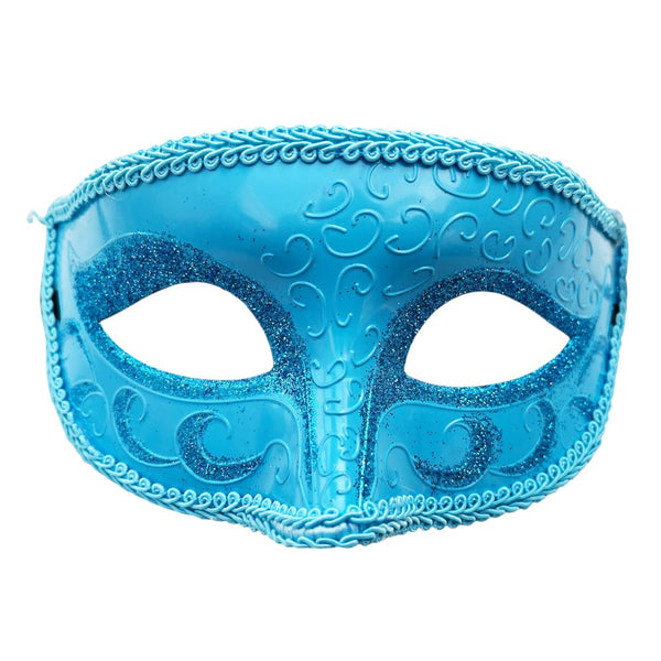Venetian Party Glitter Eye Mask, Assorted Colors, Blue by Funzoop