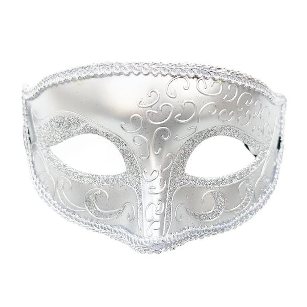 Venetian Party Glitter Eye Mask, Assorted Colors, Silver by Funzoop