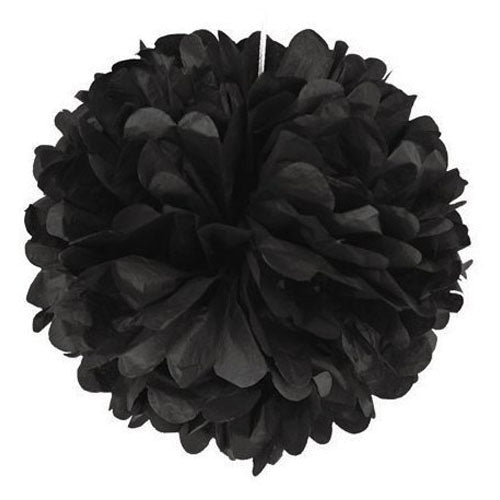 12" Tissue Paper Pom Pom Black sold by Funzoop - The Party Shop