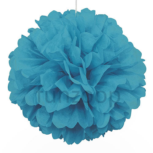12" Tissue Paper Pom Pom Sky Blue sold by Funzoop - The Party Shop