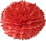 12" Tissue Paper Pom Pom - Available in 10 Colors: Black/ Dark Blue/ Dark Pink/ Red/ Golden/ White/ Lime Green/ Orange/ Pink/Purple/ Sky Blue/ Yellow