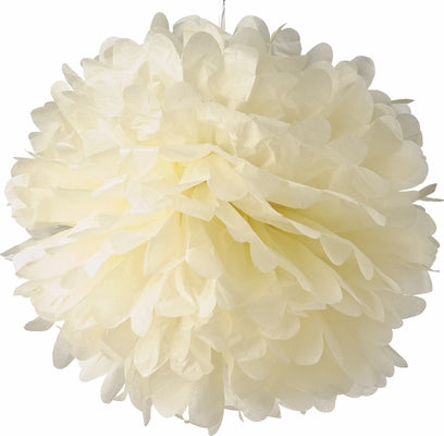 Tissue Paper Pom Pom, 12 Inch, White sold by Funzoop - The Party Shop