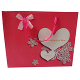 12" x 11" White Heart Printed Paper Bag