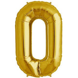 16" Foil Number Balloons- Golden (Digits 0) - Funzoop
