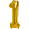 16" Foil Number Balloons- Golden (Digits 1) - Funzoop