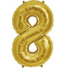 16" Foil Number Balloons- Golden (Digits 8) - Funzoop