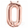 16" Foil Number Balloons- Rose Gold (Digit 0) - Funzoop