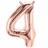 16" Foil Number Balloons- Rose Gold (Digit 4) - Funzoop