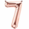 16" Foil Number Balloons- Rose Gold (Digit 7) - Funzoop