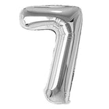 17" Foil Number Balloons- Silver (Digit 7) - Funzoop
