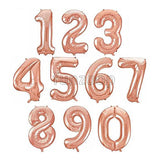 16" Foil Number Balloons- Rose Gold (Digits 0 - 9) - Funzoop