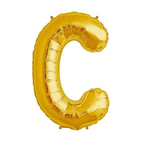 16" Foil Alphabet Balloons- Golden (Letter C) - Funzoop