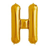 16" Foil Alphabet Balloons- Golden (Letter H) - Funzoop