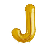 16" Foil Alphabet Balloons- Golden (Letter J) - Funzoop
