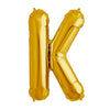 16" Foil Alphabet Balloons- Golden (Letter K) - Funzoop