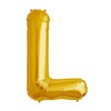 16" Foil Alphabet Balloons- Golden (Letter L) - Funzoop