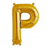 16" Foil Alphabet Balloons- Golden (Letter P) - Funzoop
