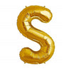 16" Foil Alphabet Balloons- Golden (Letter S) - Funzoop