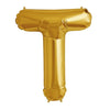 16" Foil Alphabet Balloons- Golden (Letter T) - Funzoop