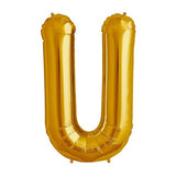16" Foil Alphabet Balloons- Golden (Letter U) - Funzoop