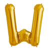 16" Foil Alphabet Balloons- Golden (Letter W) - Funzoop