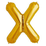 16" Foil Alphabet Balloons- Golden (Letter X) - Funzoop