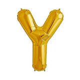 16" Foil Alphabet Balloons- Golden (Letter Y) - Funzoop