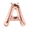 16" Foil Alphabet Balloons- Rose Gold (Letter A) - Funzoop